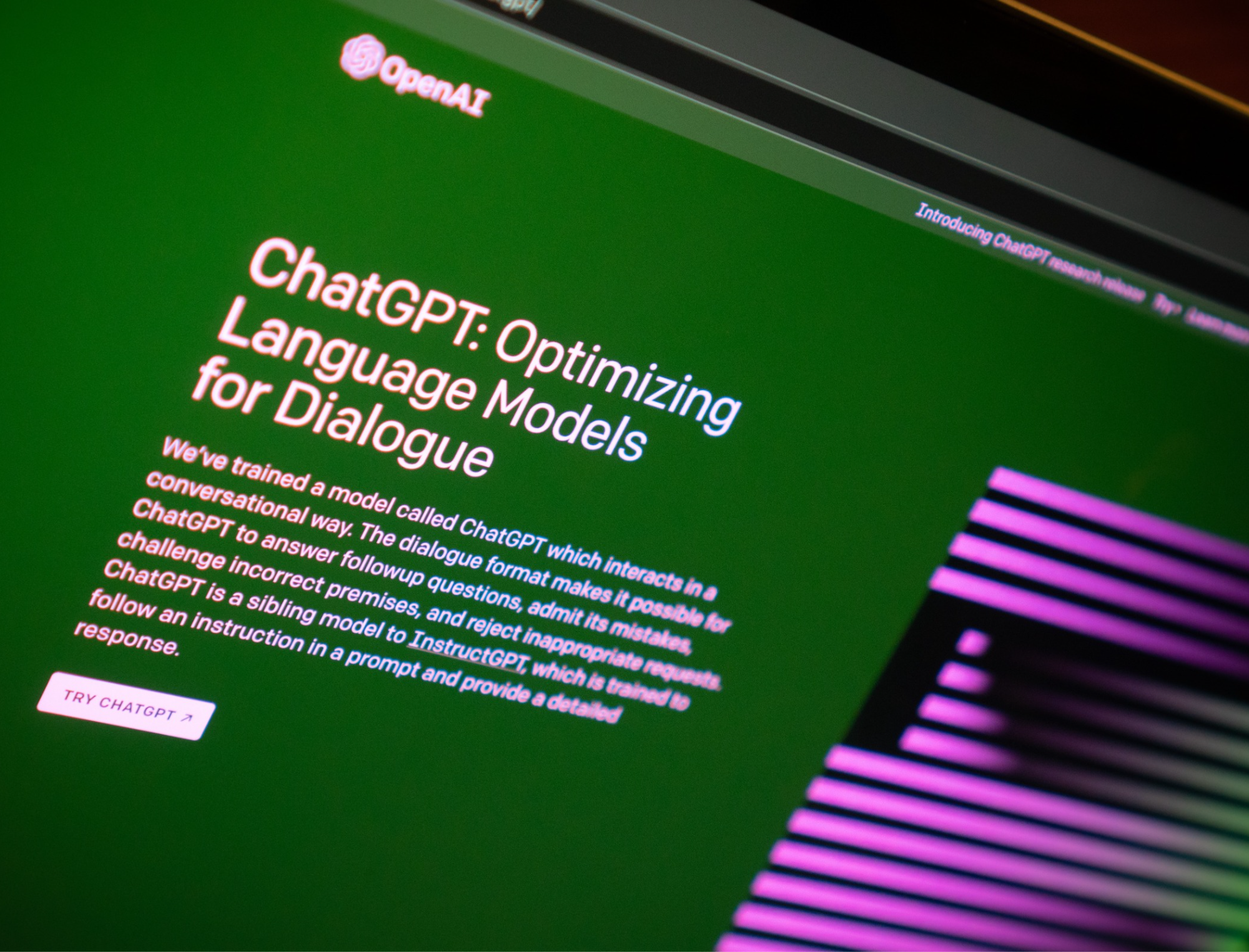 Open AI Chat GPT. Explore the pros and cons of using AI for book writing with Publish Your Purpose. Photo: Jonathan Kemper